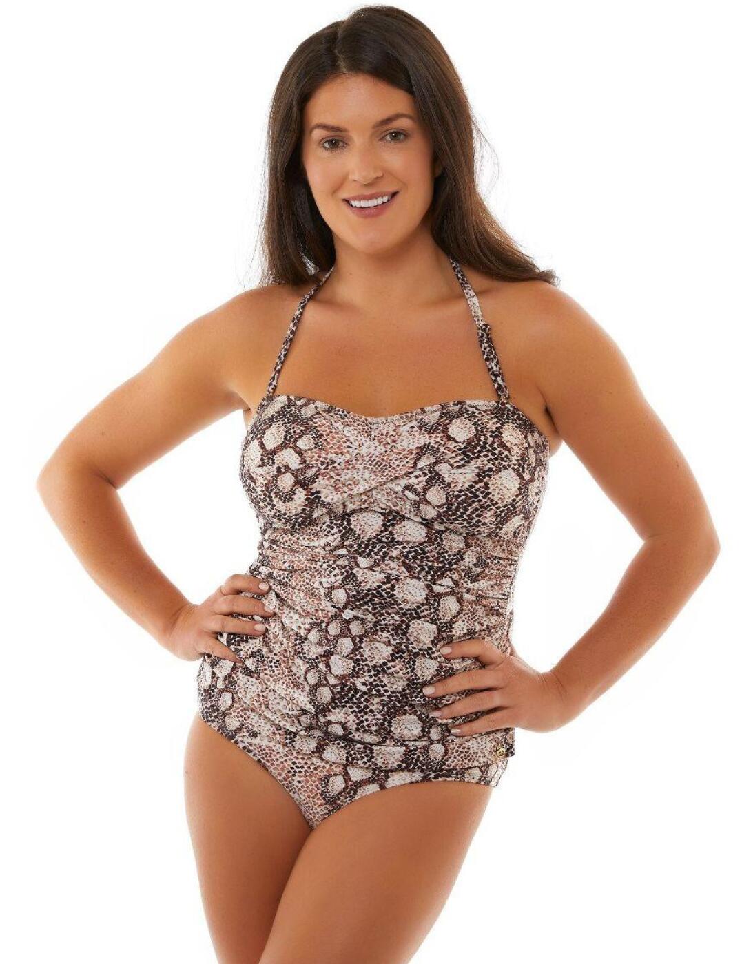 Seaspray Ella Bandeau Swimsuit - Brown - S - 10