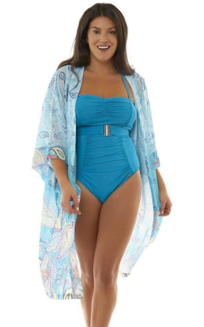 Seaspray Rosalind Kimono - Aqua - S/M