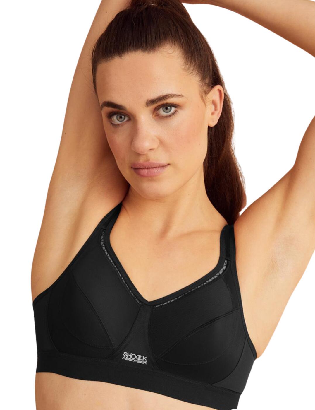 Shock Absorber Classic Non Wired Sports Bra - Black - 32B