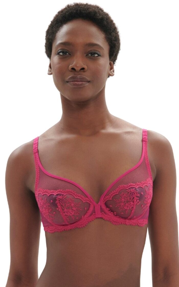 Simone Perele Intrigue Plunging Underwired Bra - Disco Pink - 32F