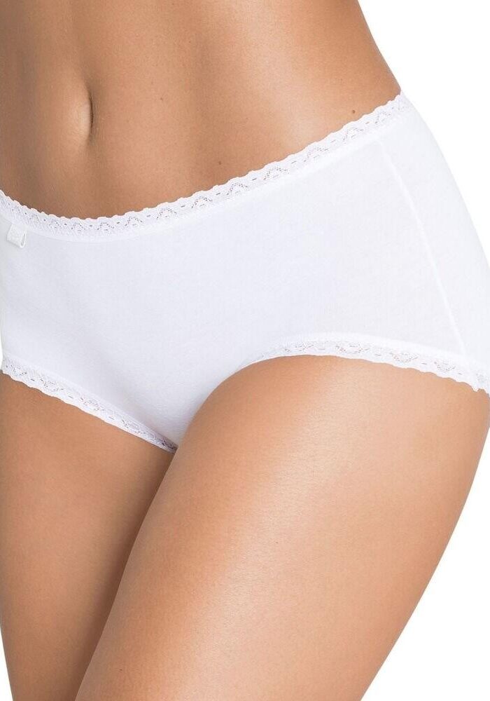 Sloggi 24/7 Cotton Lace Midi Brief 3 Pack - White - L - 14
