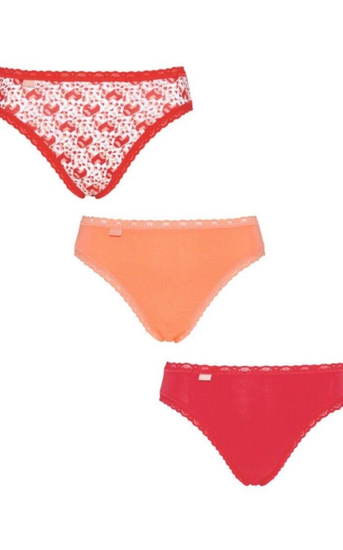 Sloggi 24/7 Weekend Tai Brief 3 Pack - Red/Light Combination - XS - 8