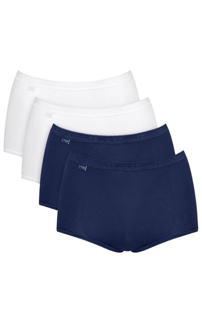 Sloggi Basic+ Maxi Brief 4 Pack - Navy / White - S - 10