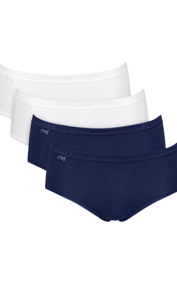 Sloggi Basic + Midi Brief 4 Pack - Navy / White - XS - 8