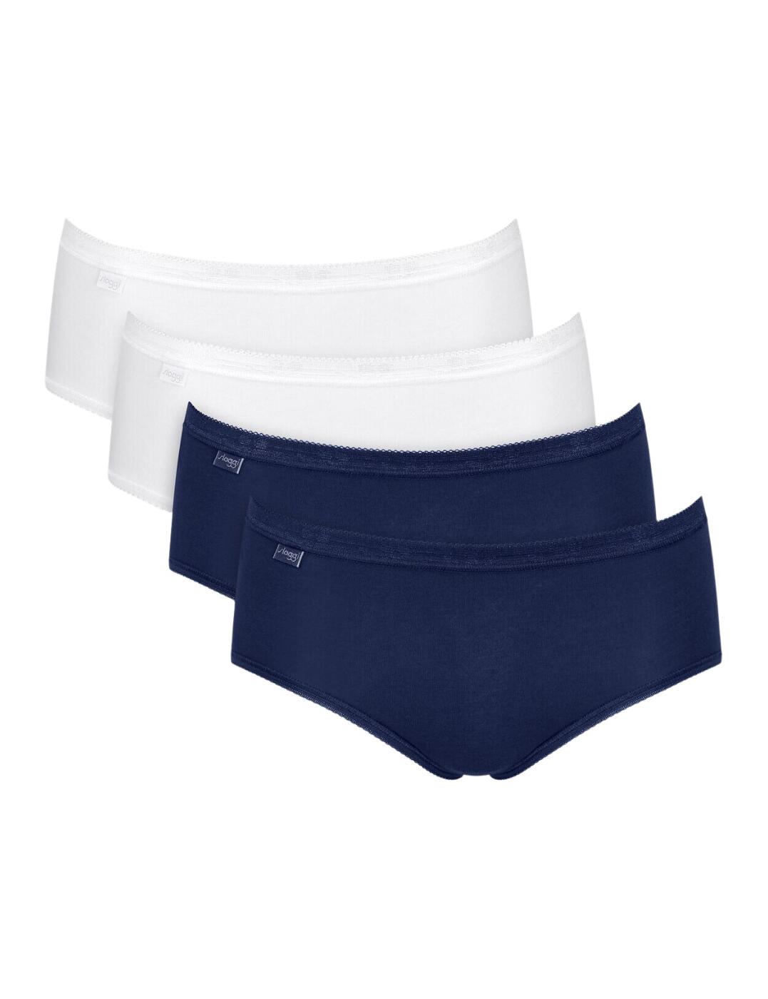 Sloggi Basic + Midi Brief 4 Pack - Navy / White - XS - 8