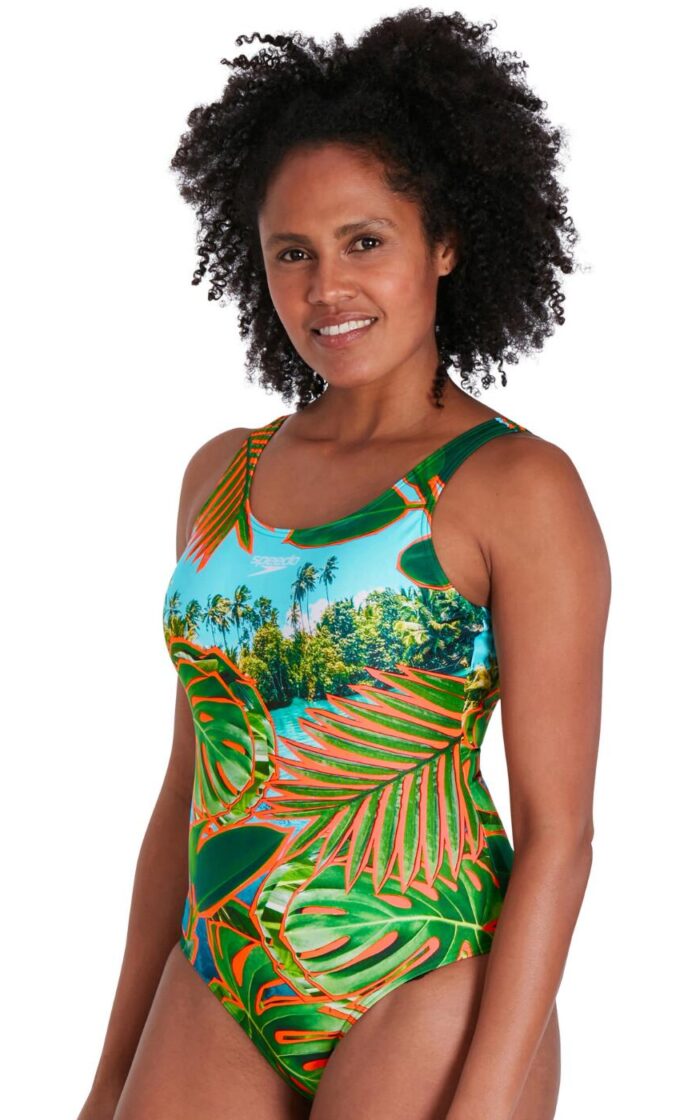 Speedo U-Back Swimsuit - 8-07336H121 Green/Blue - 8/30