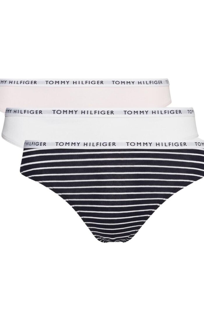 Tommy Hilfiger TH Cotton Stretch Brief 3 Pack - Stripe/White/Light Pink - M - 12