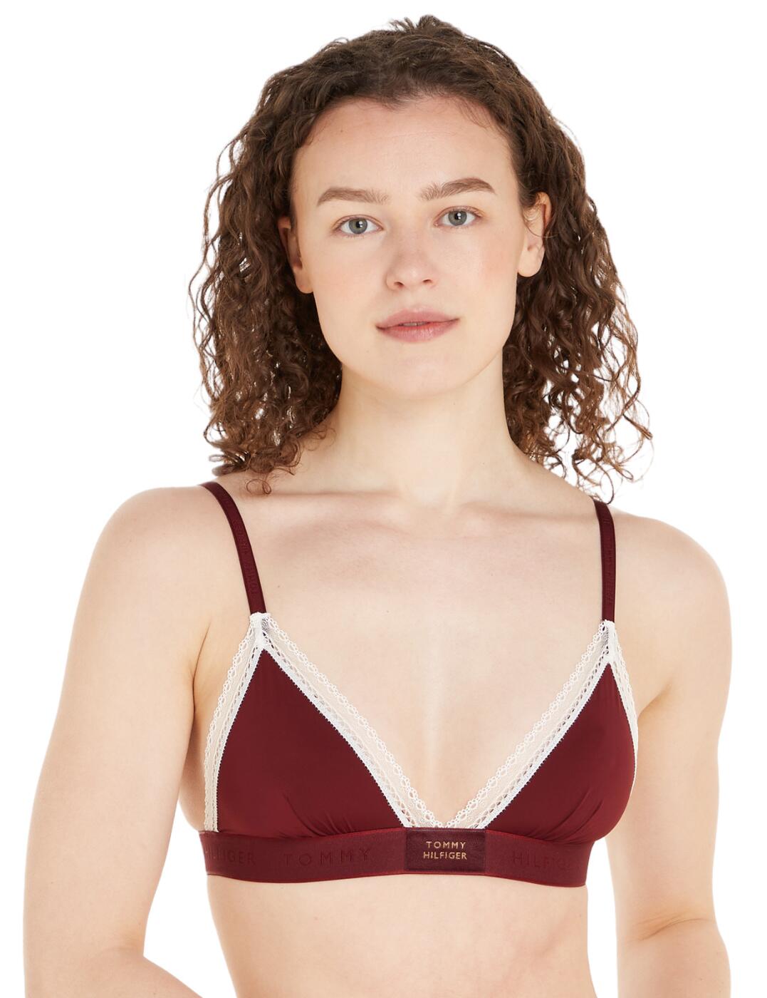 Tommy Hilfiger TH Established Triangle Bra - Deep Rouge - L - 14