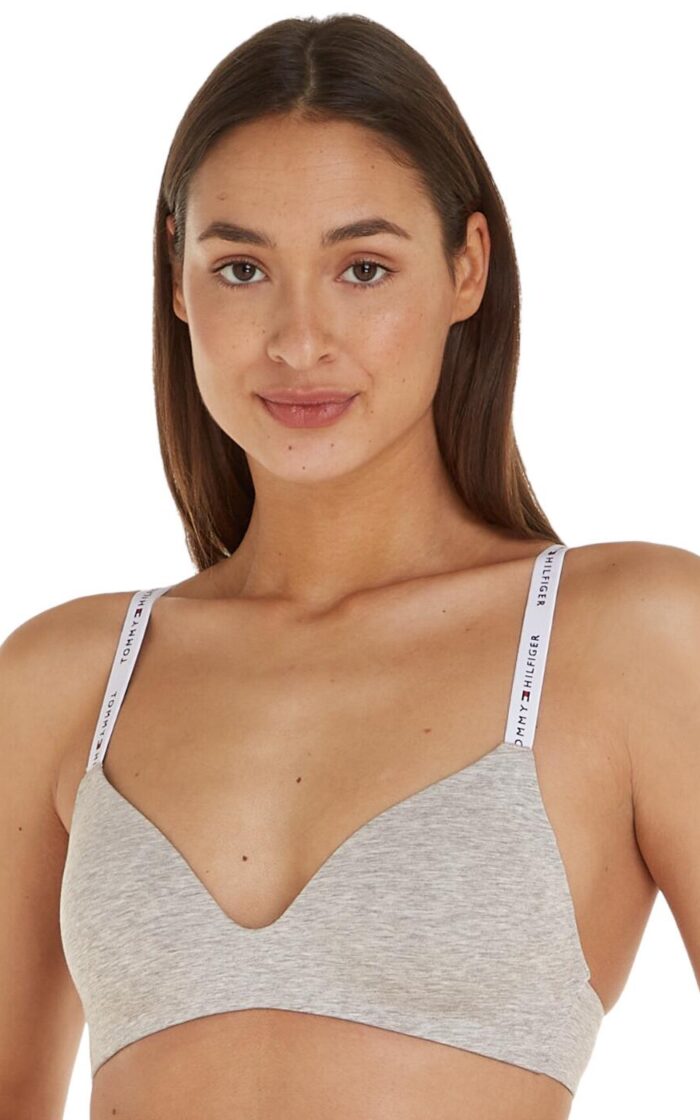 Tommy Hilfiger TH Icon 2.0 Lightly Lined Triangle Bra - Light Grey Heather - XS - 8