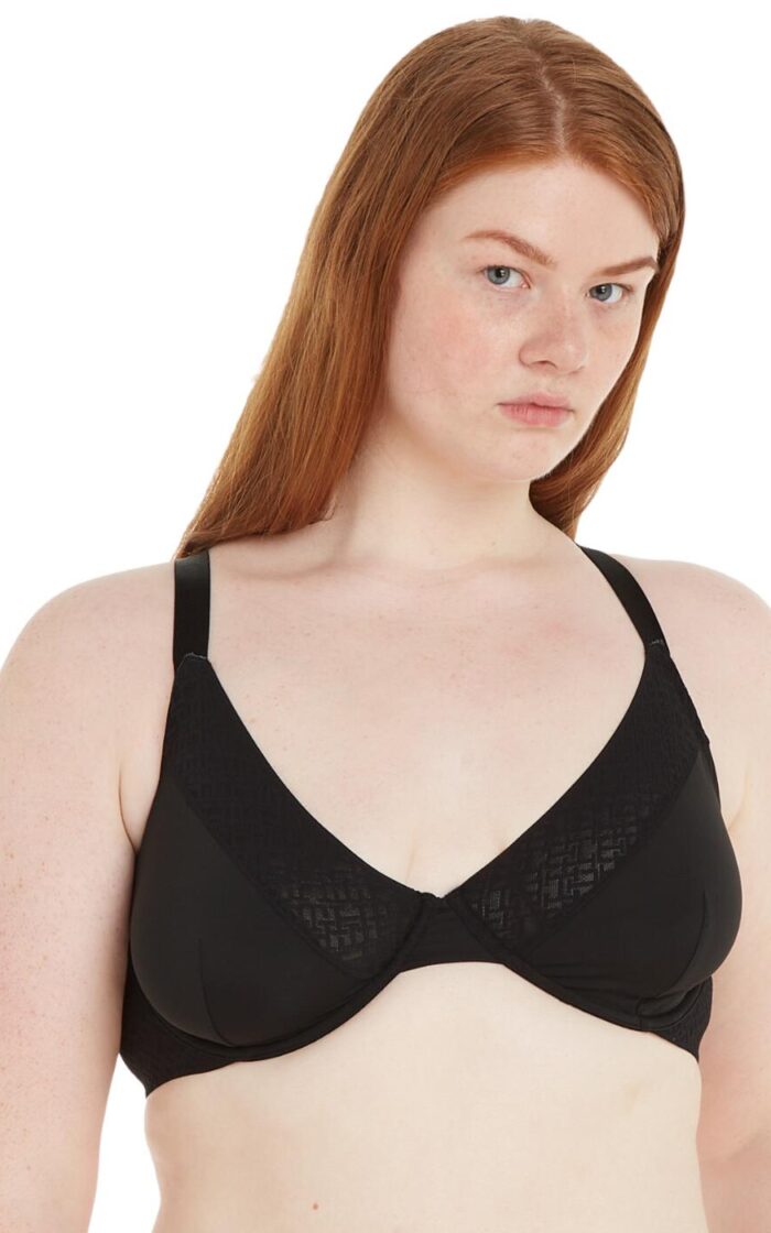 Tommy Hilfiger TH Monogram Triangle Bra - Black - 36D