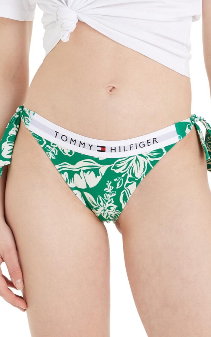 Tommy Hilfiger TH Original Cheeky Tie Side Bikini Brief - Vintage Tropical Olympic Green - XS - 8