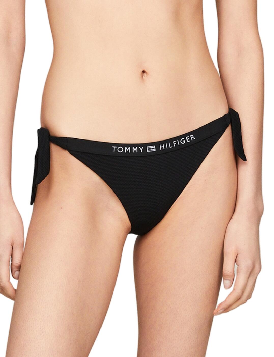 Tommy Hilfiger TH Tonal Logo Tie Side Bikini Brief - Black - XL - 16