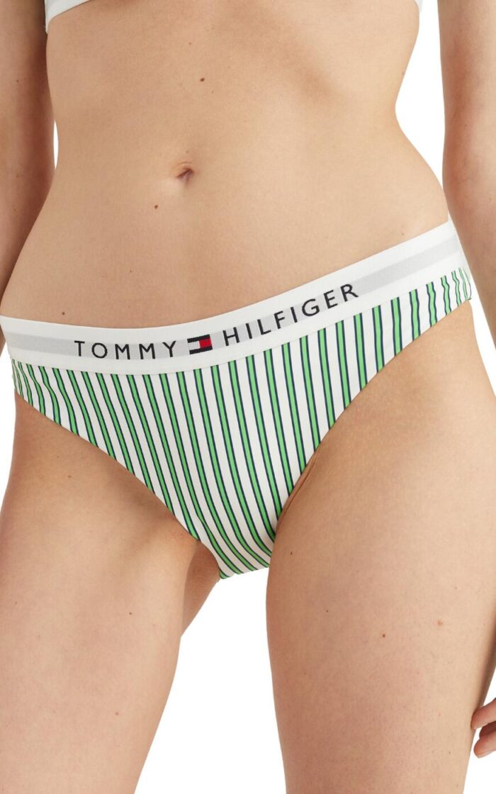 Tommy Hilfiger TH Vertical Stripe Bikini Brief - Nola Stripe Spring Lime - S - 10