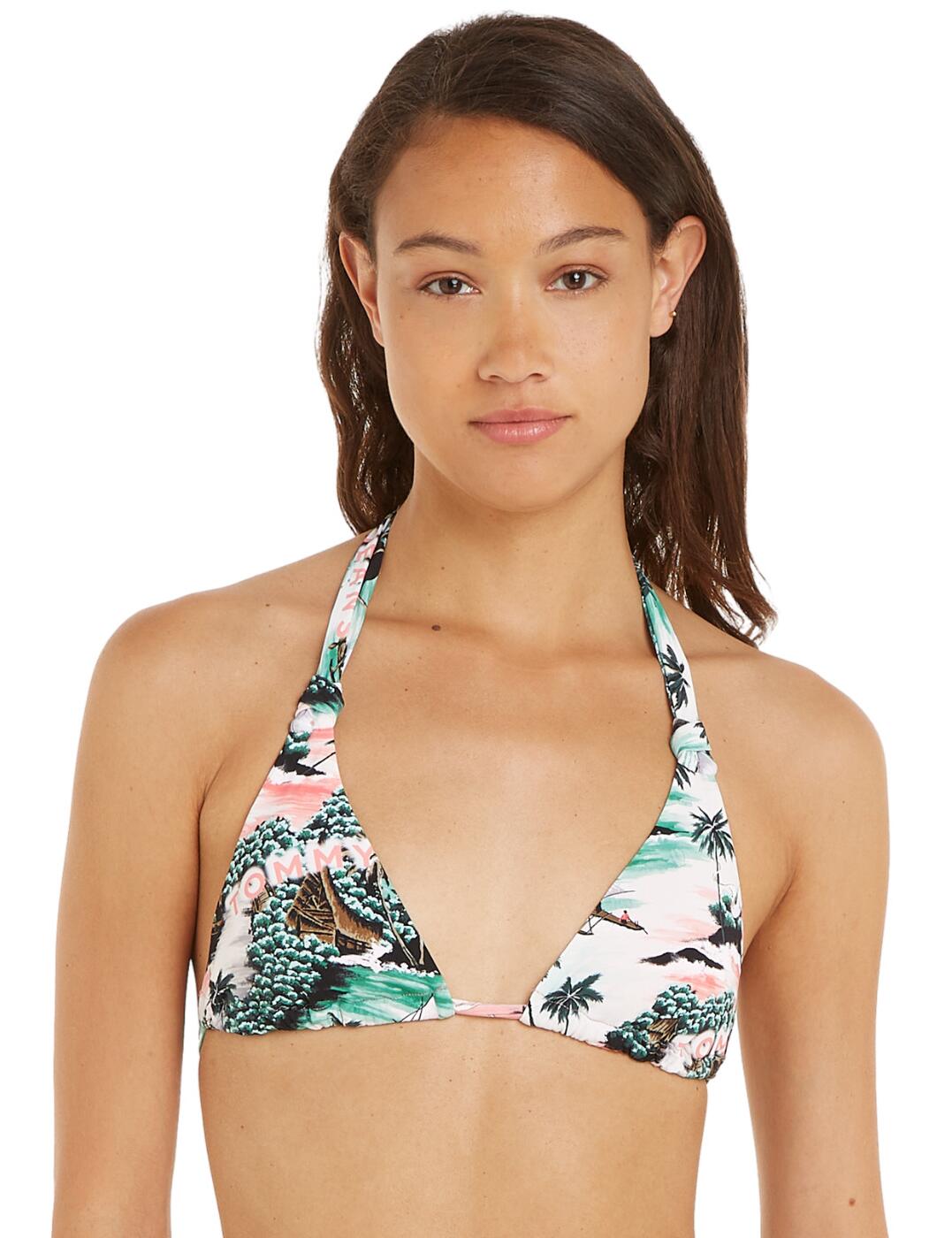 Tommy Hilfiger TJ Heritage Triangle Bikini Top - Hawaiian Tickled Pink - XL - 16