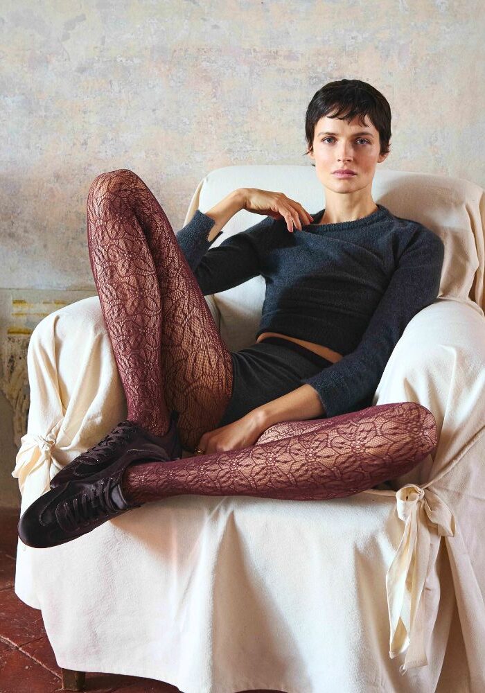 Trasparenze Compasse Rose Lace Tights