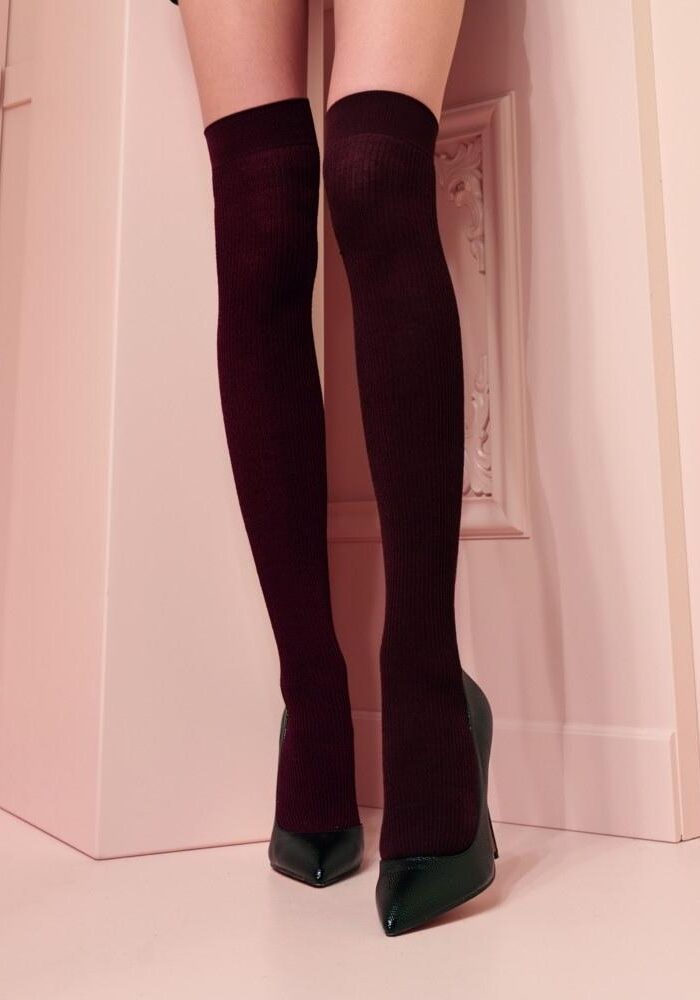 Trasparenze Dora Ribbed Wool Over Knee Socks