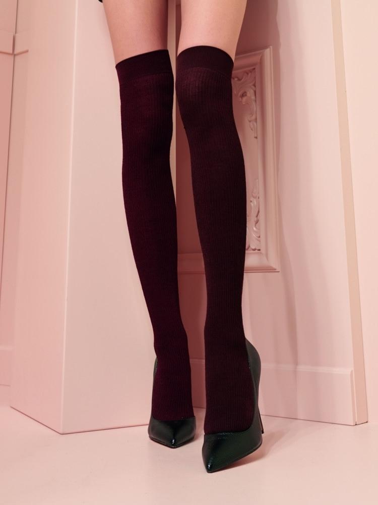 Trasparenze Dora Ribbed Wool Over Knee Socks