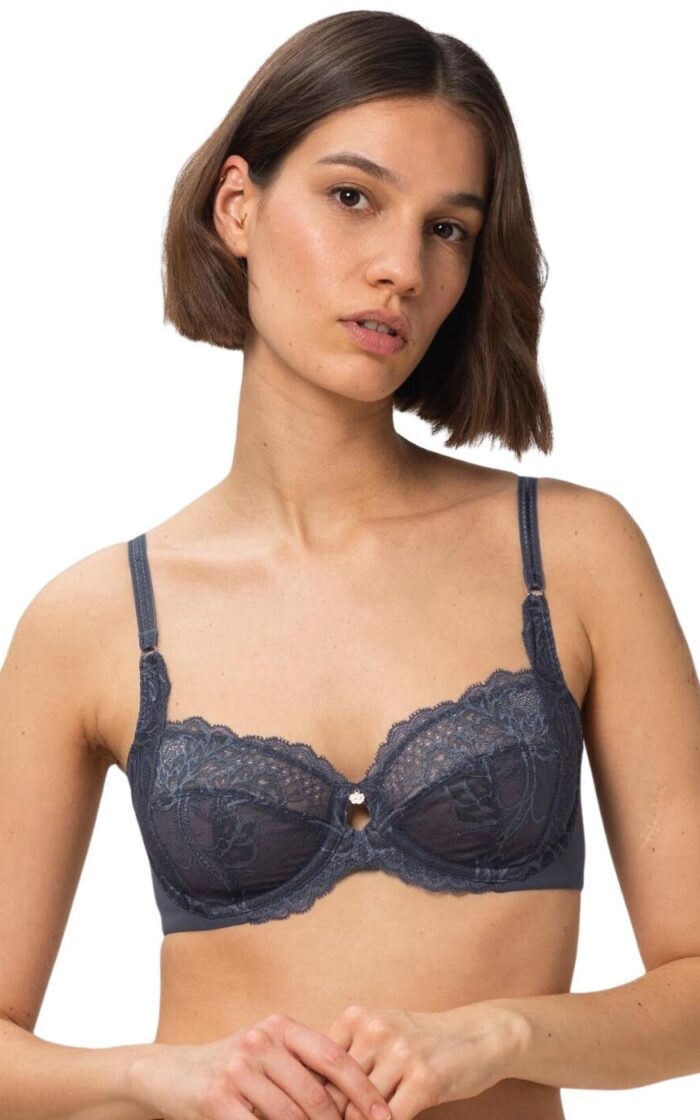 Triumph Wild Peony Florale Underwired Bra - Pebble Grey - 36DD