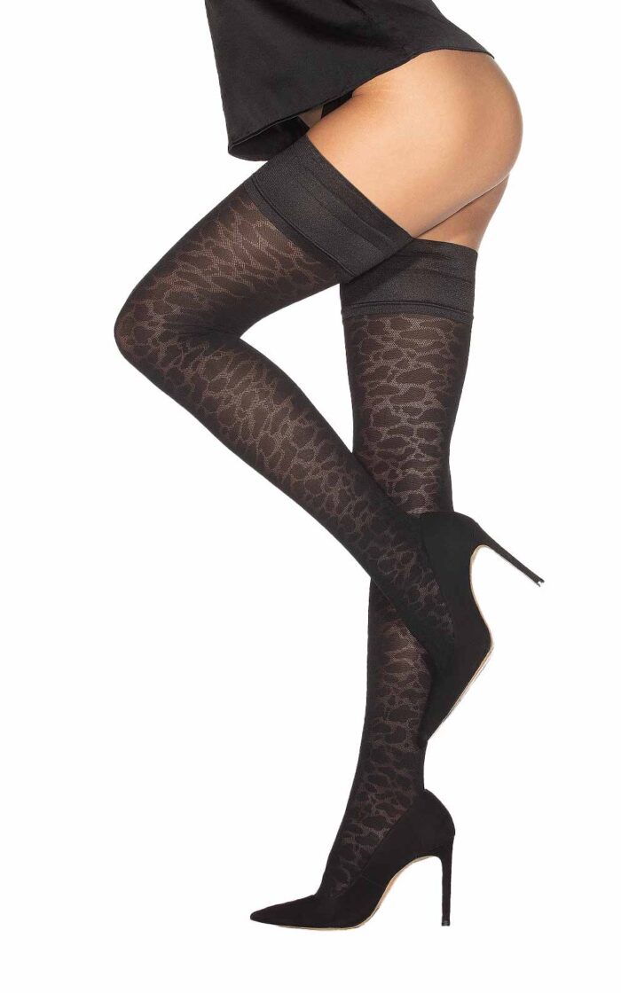 VITTORIA Leopard Print Thigh Highs