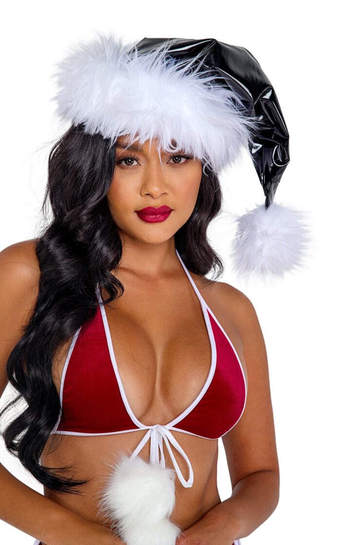 Vinyl & Faux Fur Santa Hat