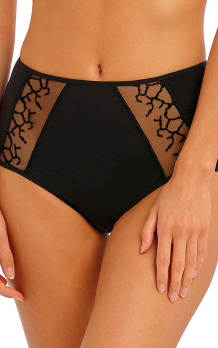 Wacoal Lisse High Waist Brief - Black - S - 10