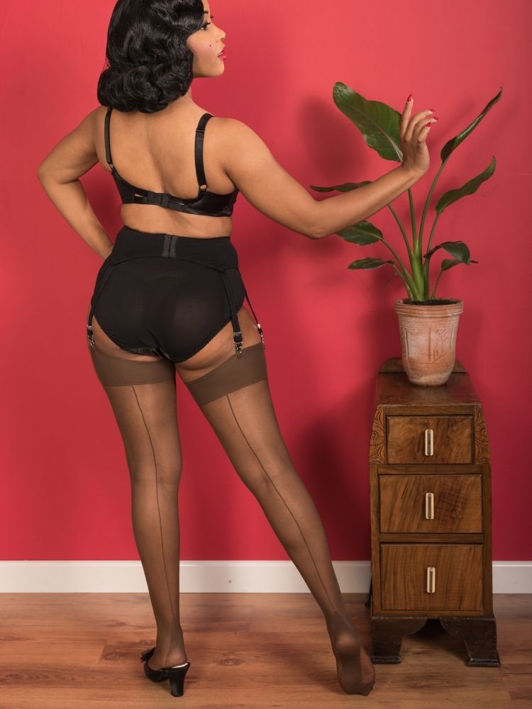 What Katie Did Coffee Glamour Seamed Stockings