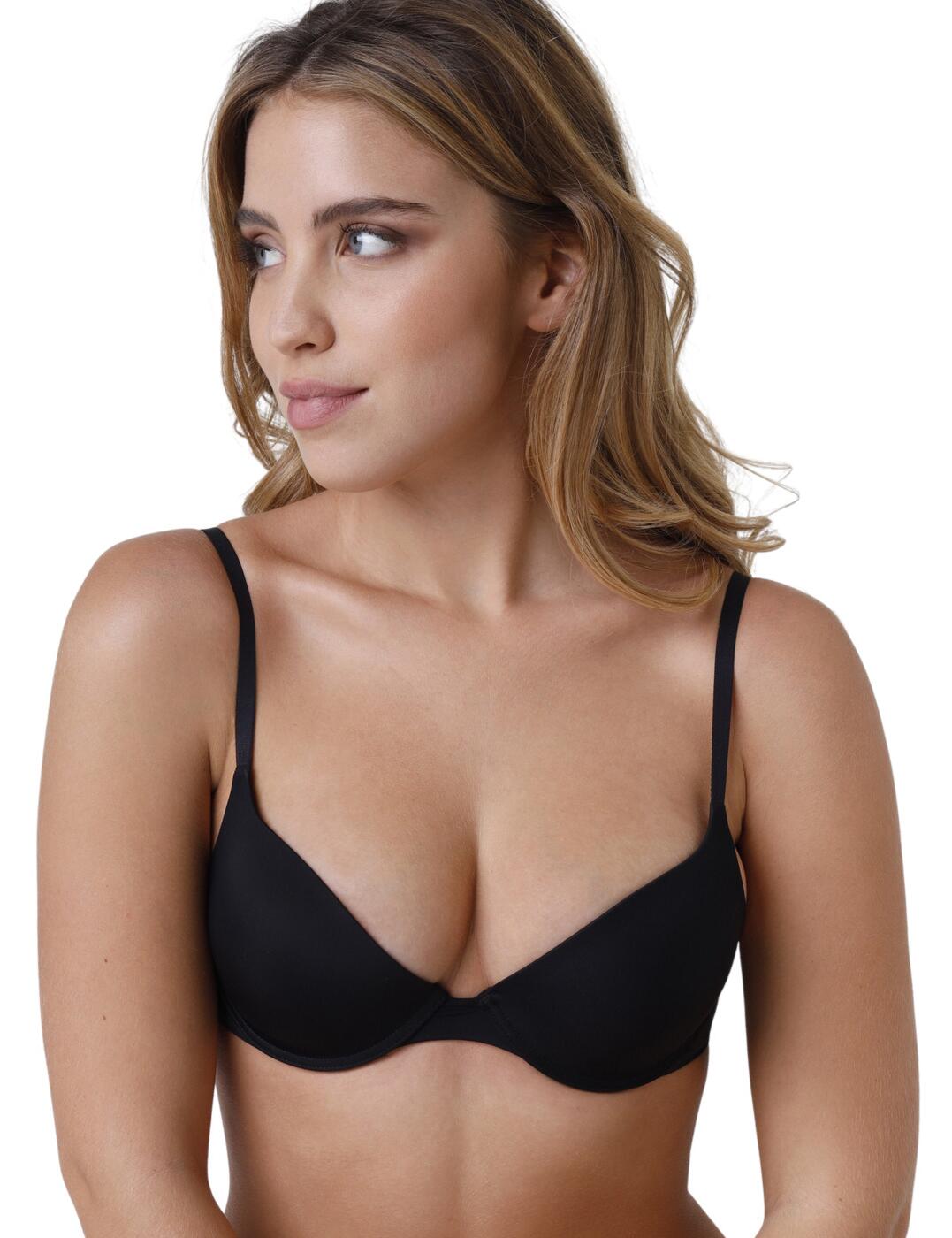 Wonderbra Invisible Push Up T Shirt Bra - Black - 30DD